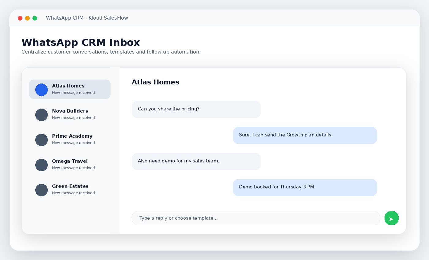 WhatsApp CRM inbox